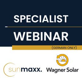 Ankündigung Sunmaxx Wagner Solar Webinar auf Englisch
