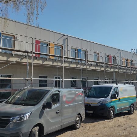 Climate-Neutral Heat Supply Child Daycare Center PVT Sole Heat Source Partial View of the Building under Construction