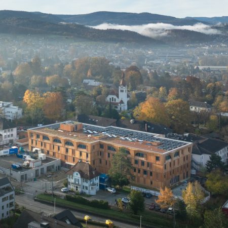 Clinic Arlesheim PVT on the Building View from Above Copyright Thoma Holz GmbH
